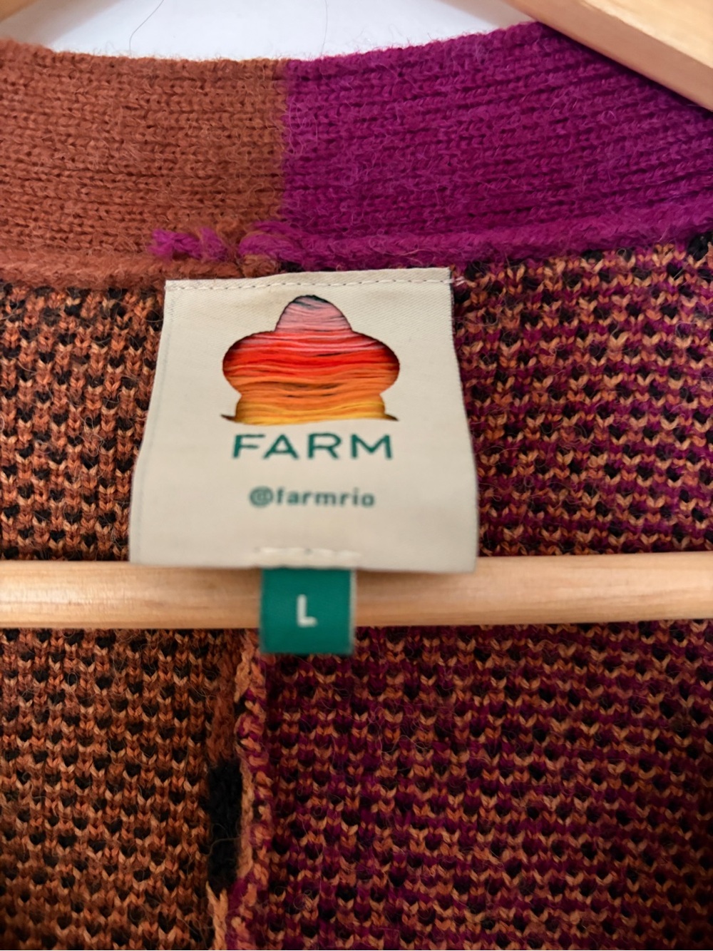 Farm Rio Two-Tone Leopard Knit Cardigan - Picture 2 of 4